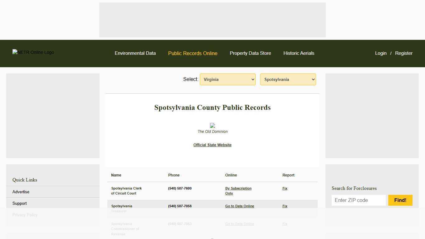 NETR Online • Spotsylvania • Spotsylvania Public Records, Search Spotsylvania Records, Spotsylvania Property Tax, Virginia Property Search, Virginia Assessor