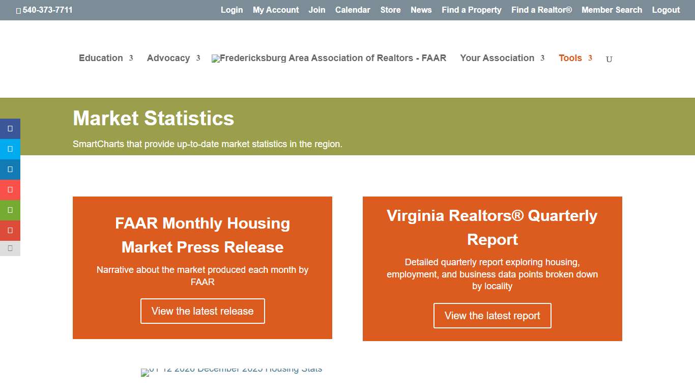 Market Statistics - Fredericksburg Area Association of Realtors - FAAR